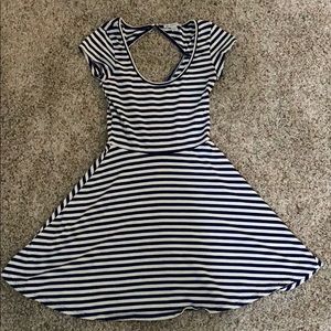 Navy blue and white dress